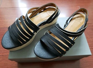 Coclico Amy Black Wedge Clog Platform Shoe Sandals Made In Spain Women Size 37 - Picture 1 of 9
