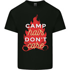 Funny Camping Camp Hair Dont Care Caravan Mens Cotton T-Shirt Tee Top