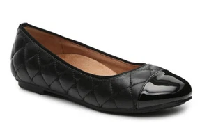 NUEVO Zapato Vionic Desiree Talla 6 Ballet Plano Negro Acolchado Cuero Antideslizante - Imagen 1 de 10