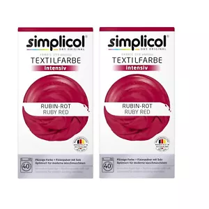 Simplicol Textilfarbe intensiv Rubin-Rot 150g 2er Pack - Bild 1 von 6