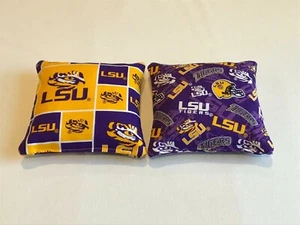 LOUISIANA STATE U. LSU CORNHOLE SITZSÄCKE WERFEN SPIEL - 8ER SET - KOSTENLOSER VERSAND - Bild 1 von 1