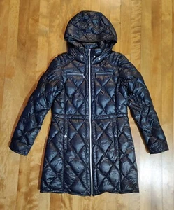 Michael Kors Packable Down Fill Black Puffer Lightweight Long Jacket Women sz M - Bild 1 von 11