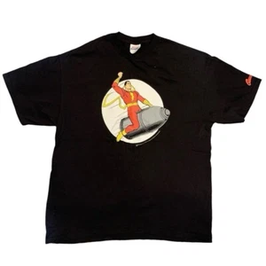 Vintage Shazam Black Graphic T-Shirt Size XL Graphatti Hanes Superhero Marvel DC - Bild 1 von 6