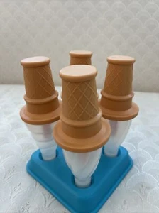 New Ice Cream Cone Molds With Base Drip Guard BPA Free Plastic Set 4 Maker - Picture 1 of 11