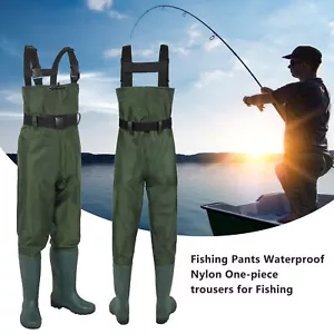 Waterproof Rainproof Fishing Pants Half-Length Jumpsuit Nylon One-piece Trousers - Picture 1 of 18