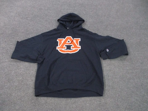 Auburn Tigers Hoodie Sweatshirt Adult XL Blue Knit Champion Football Mens Cover