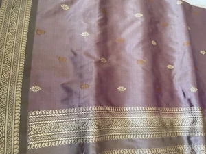 Pure Silk South Indian Dusty Pink Embroidered Sari - Picture 1 of 1