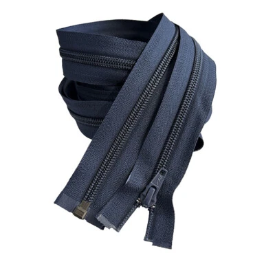 One YKK #5 110" Nylon Coil Jacket Zipper Separating Made in USA Color NAVY - Image 1 of 2