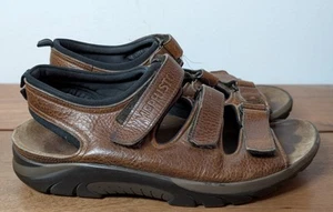 Mephisto Mens Sandals Size 41 US 7 Shark Fit Chestnut Leather - Picture 1 of 7