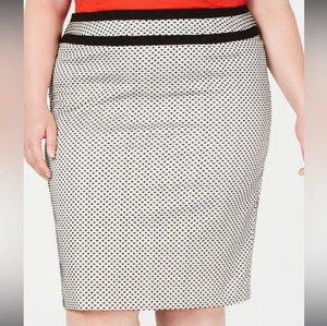 Calvin Klein Damen Petite Piped Pencil Skirt (14W, Schwarz/Creme) - Bild 1 von 9