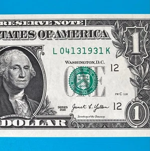 April 13, 1931 (L 04131931 K) BIRTHDAY ANNIVERSARY $1 One Dollar Bill *UNC* - Picture 1 of 4