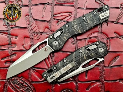 Microtech MSI S/E Tri-Grip Polymer Tiger Camo - Apocalyptic M390 - Image 1 of 4