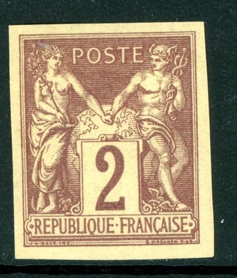 France 1878 Colonies General Issues 2¢ Imperf Scott #39 Mint G49 - Image 1 of 4