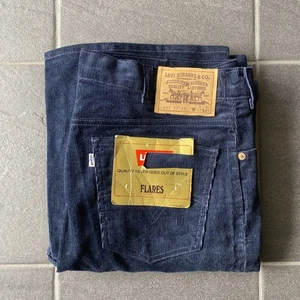Vintage Levi’s 647 Corduroy Flare Pants 70s 80s Navy Made in Australia W38 L35 - Picture 1 of 18