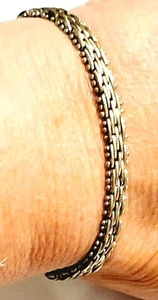 Brazalete de eslabones tono plata años 70, cadena vanguardista vintage sbr-55 - Imagen 1 de 6