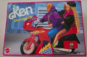 1992 Vintage Mattel Barbie Ken Red Motorcycle NRFB! 8051 - Picture 1 of 2