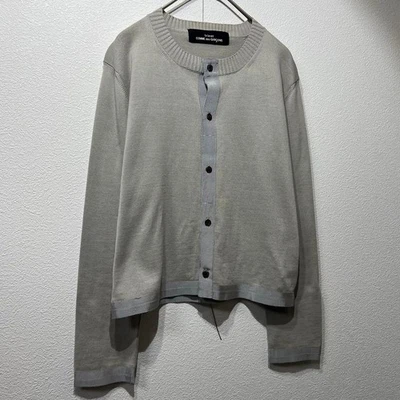 Cárdigan Tricot Comme Des Garcons cuello redondo 99AW gris algodón tejido raro bueno JP  Foto 1 de 4