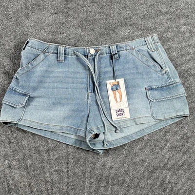 Pantalones Cortos Vanilla Star Carga Para Mujer Grandes Azul Denim Jean Bolsillo Utilitario Informal Nuevos Foto 1 de 4