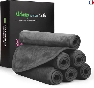 Serviette Visage Démaquillante, Lavable Microfibre Serviette Visage 6 Pièces C - Photo 1/4