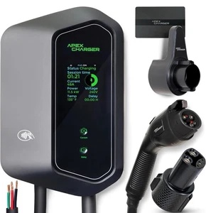 MACH I: Cargador rápido 48A L2 EV cableado EVSE J1772+ TESLA Adpt 240V 30FT cable - Imagen 1 de 6