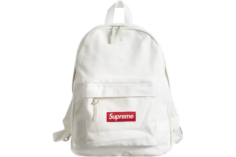 SUPREME CANVAS BACKPACK WHITE SS21B24 AUTHENTIC