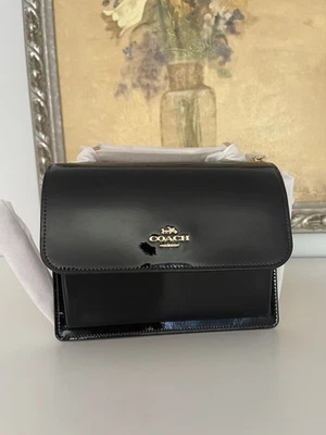 NWT Coach Mini Klare Crossbody Bag / Purse Black Patent Gold Hardware CV425 - Image 1 of 4