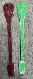 Vintage Esquire Cafe Bar Montreal Swizzle Sticks Green Maroon Logo 6” Lot Of 2 - Picture 1 of 5