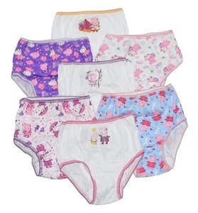 Peppa Pig Little Big Girls Bikini Panties Pack of 7 Underwear Size 4-6-8 - Picture 1 of 2