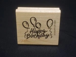 Vintage 1993 Stampin' Up! Happy Birthday 1.75" Crafting Rubber Stamp - Picture 1 of 3