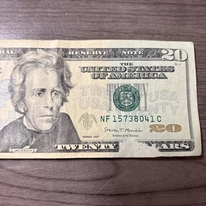 2017 $20 Federal Reserve Note FRN With Insufficient Inking Error FREE SHIPPING - Picture 1 of 3