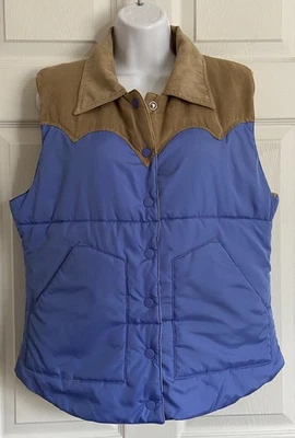 Chaleco a presión reversible acolchado acolchado Roper - azul claro/amarillo para mujer M mediano Foto 1 de 4