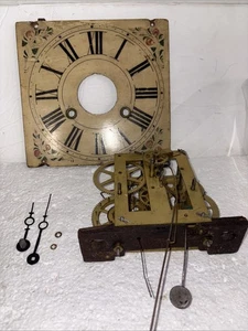 Antiguo O.G. Movimiento Reloj c.1860 30Hr Time & Strike con Manecillas Esfera Pintada - Imagen 1 de 9