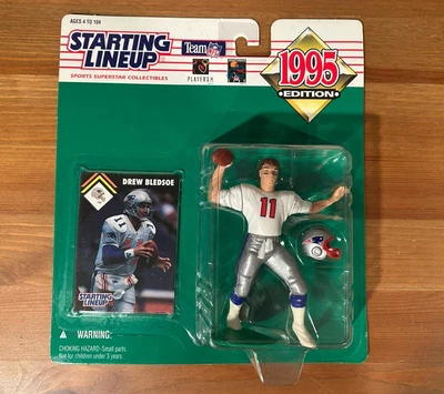 Figura de acción Drew Bledsoe de colección de la NFL 1995 alineación inicial New England Patriots Foto 1 de 2