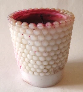 Vela de cera multicolor en tarro de vidrio redondo blanco de vidrio con leche (p) - Imagen 1 de 6