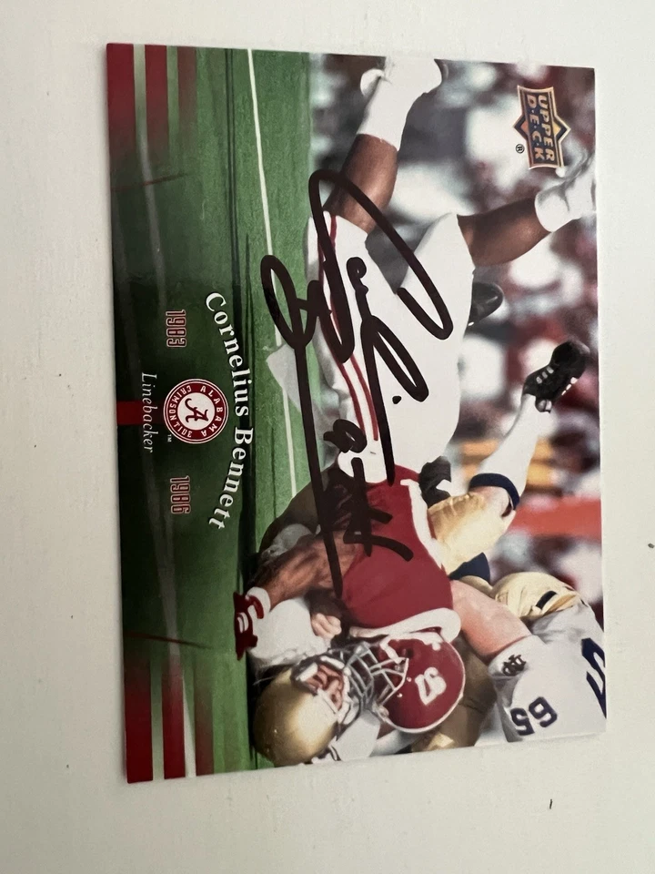 Alabama Crimson Tide, football Cornelius Bennett autographed upper deck card - Image 1 of 1