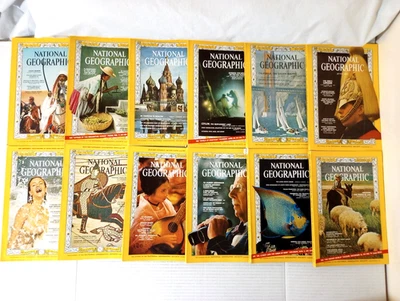 National Geographic Complete Set Of 12 Issues 1966 Abraham Porpoises Ceylon - Image 1 of 3