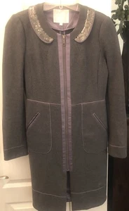 Rebecca Taylor Jacquard Coat Vintage Size 6 New Old Midi Sequins - Picture 1 of 24