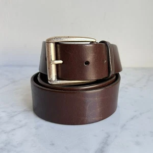 Allen Edmonds brauner Ledergürtel Herren 34/86 silberne Schnalle - Bild 1 von 8