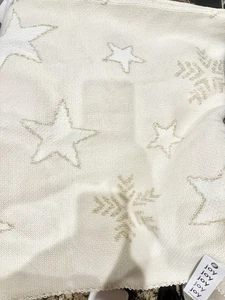 Magaschoni Home 50x60" Throw Blanket Deer & Snowflakes Beige/Cream/Gold - Picture 1 of 2