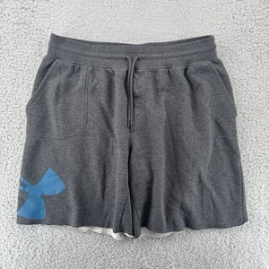 Under Armour Rival Exploded Graphic Men's Shorts 2XL Gray Fleece Sweatshort - Picture 1 of 6