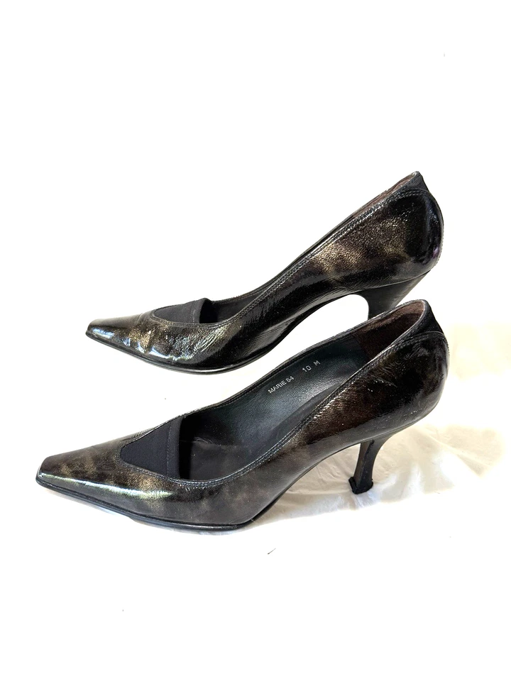DONALD J. PLINER Marie S4 Pumps  size 10M Black Metallic Patent Leather - Image 1 of 4