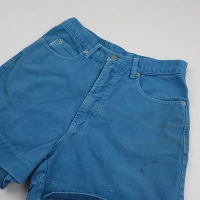 Pantalones Cortos De Colección Años 80 Bongo Denim Lona Stand Up Para Mujer 5/4 26 Azul Cintura Alta OP Foto 1 de 4