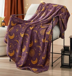 Halloween Mystical Constellation Plush Throw Blanket 50" x 60" - Picture 1 of 9