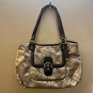 COACH - Marsupio Campbell Signature Belle - cachi/mogano - vintage - Foto 1 di 7