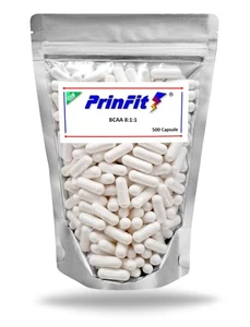 BCAA 8:1:1 - 500 Capsule - Aminoacidi Ramificati cps no cpr compresse - PrinFit - Foto 1 di 2
