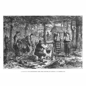 MONTENEGRO Scene in the Montenegrin Camp near Antivari - Antique Print 1880 - Foto 1 di 1