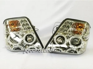 1pair LED Angel-eye Crystal Head Lights for Citroen C2 2003 2004 2005 2006-2009 - Picture 1 of 3