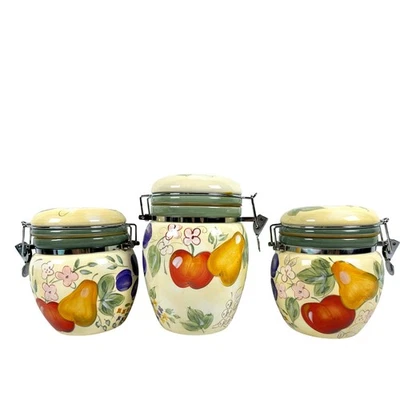 Gibson Home Fruit Grove Juego de Botes Manzanas, Uvas, Peras, 1 Grande/2 Mediano Foto 1 de 4