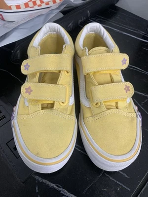 Talla 1 Niño - VANS Old Skool V - Flores Amarillas / Blanco Verdadero Foto 1 de 4