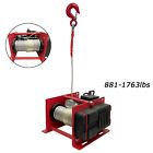 881-1763lbs Electric Cable Hoist Crane Winch Garage Lift Industrial Lifting 220V